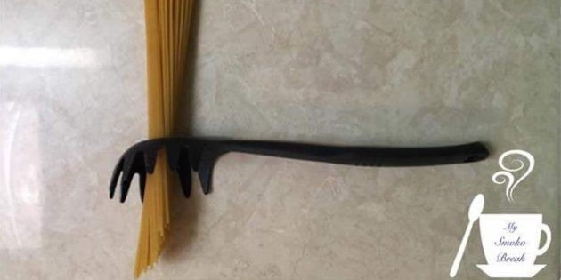8. Spagetti uchun qoshiqdagi teshik