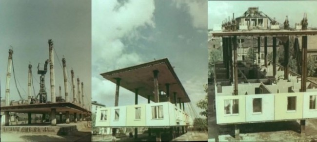 Leningraddagi g’aroyib uy birinchi qavatini qurilishi.