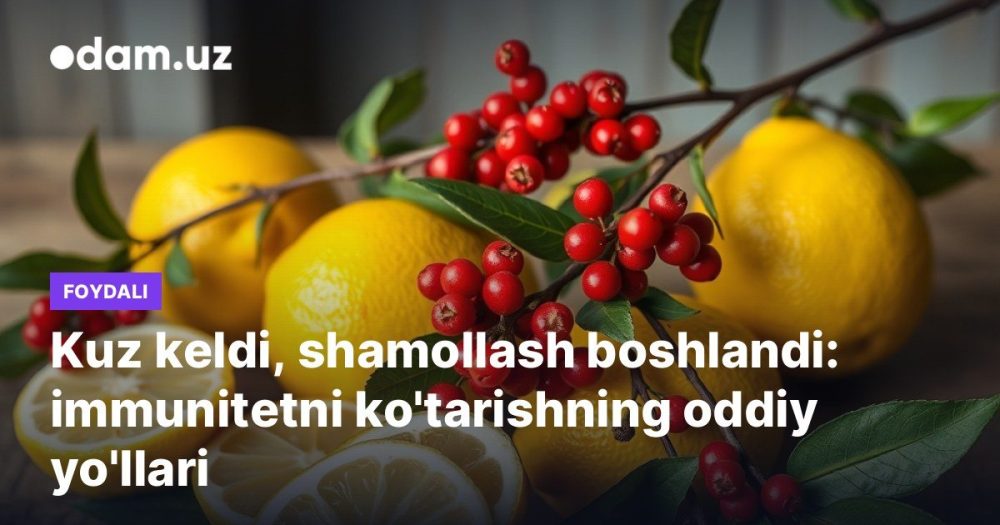 Kuz keldi, shamollash boshlandi: immunitetni ko'tarishning oddiy yo'llari